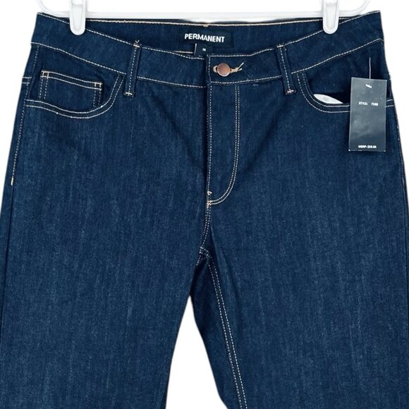 Permanent Women's Navy Blue Denim Jeans Size 14 Boot Cut Stretch Mid Rise NWT - Picture 3 of 15